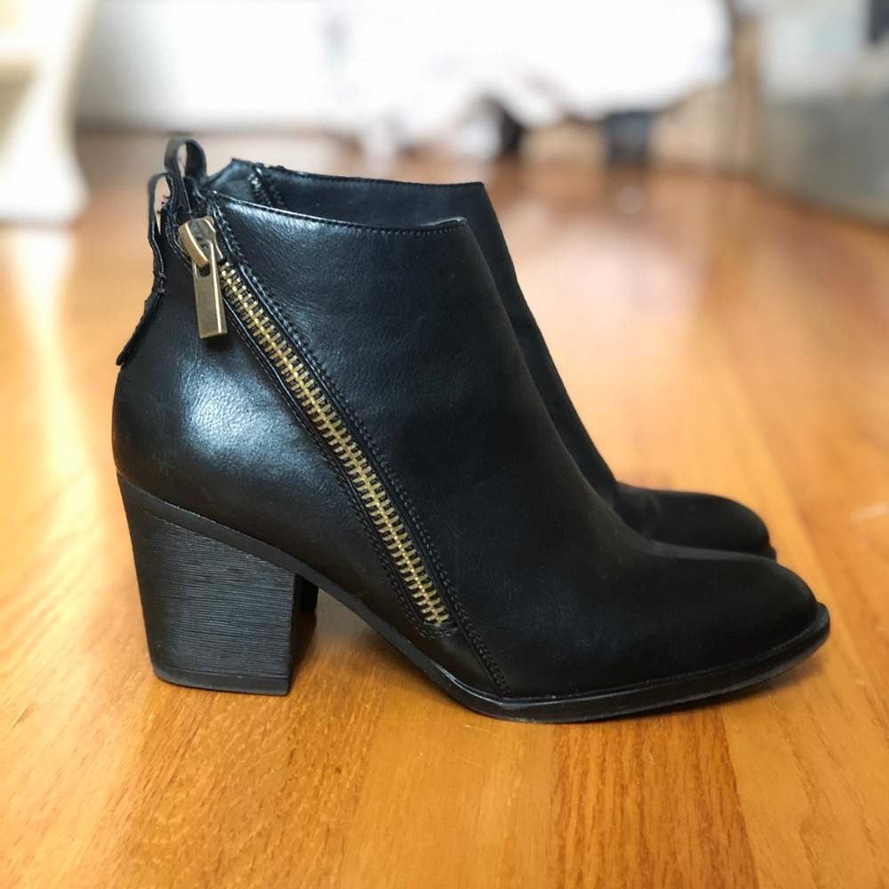 Black Zipper-Accent Ankle Boot - Never worn!